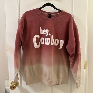 Hey Cowboy Gradient Sweater - Red and Cream